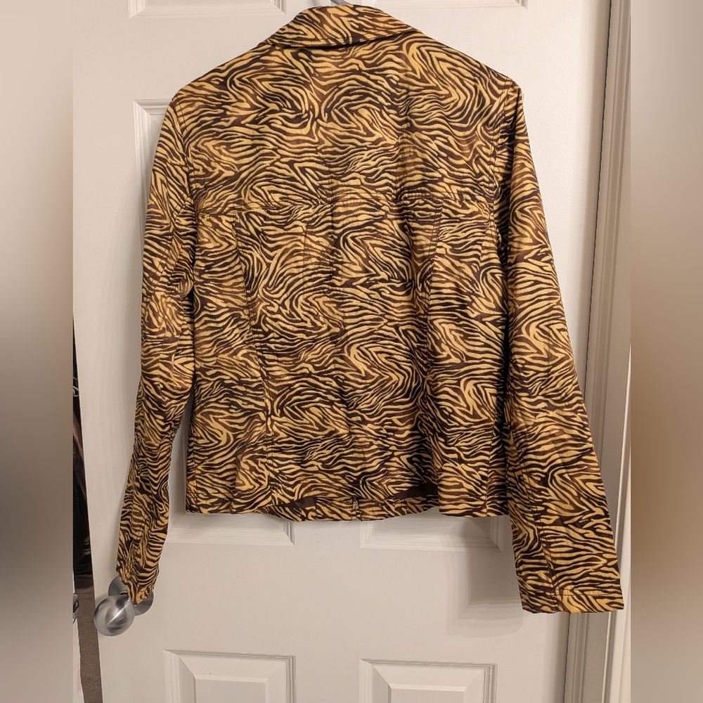Maggy London Brown and Tan Zebra Print Jacket - Picture 2 of 3
